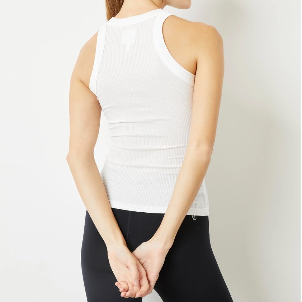 WESLEY Rivington Ribbed Tank White - Picture 2 of 5